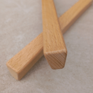 10шт! Ручка мебельная 200мм прямая 20*2*2см массив твёрдого дерева бук, прозрачный матовый лак, тройной посадочный размер 94, 128, 160мм